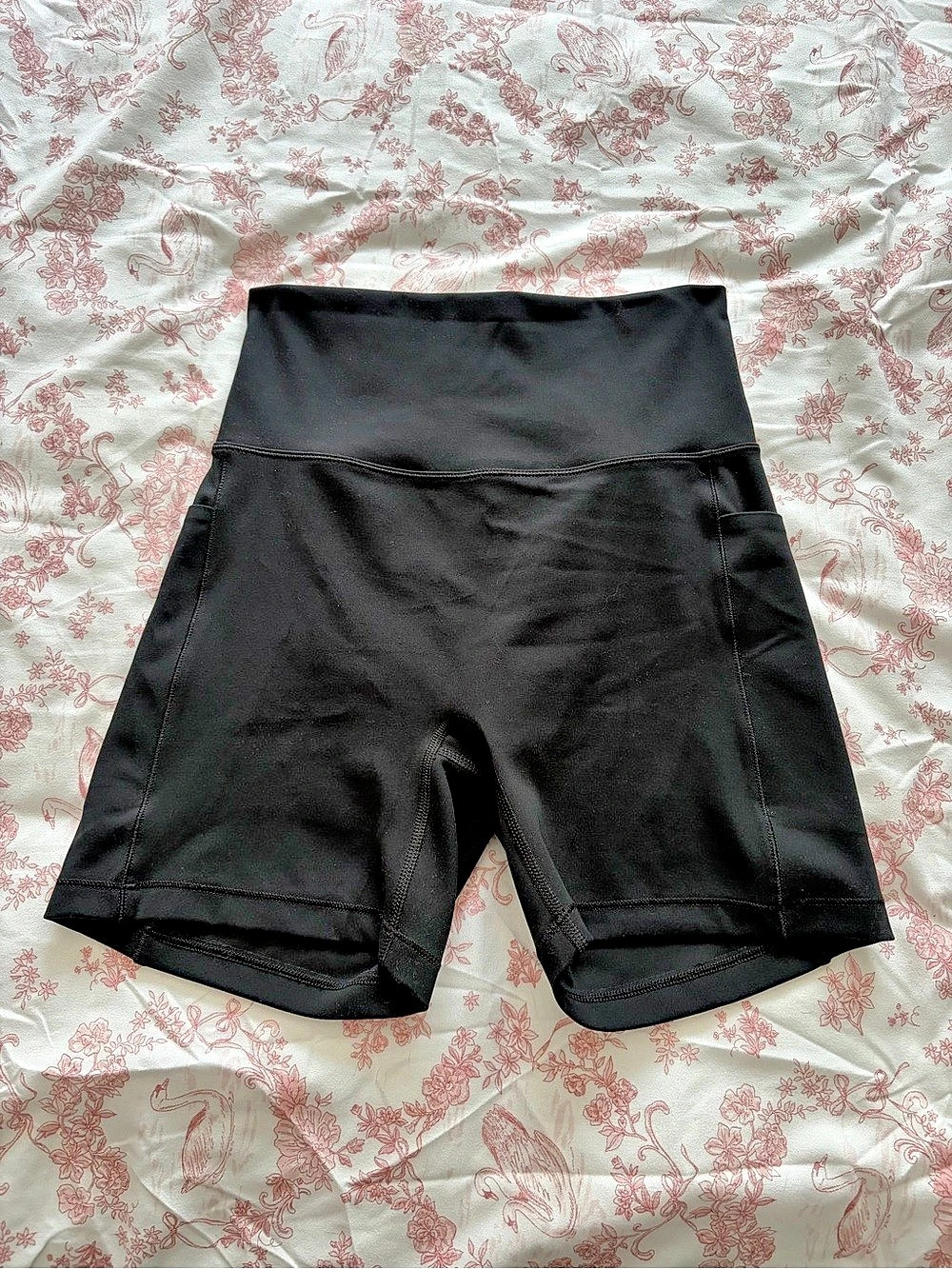 all in motion Super Flex Ultra High Rise 5" Short Athletic Shorts in Black Size